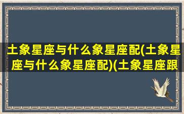 土象星座与什么象星座配(土象星座与什么象星座配)(土象星座跟什么星座合适)