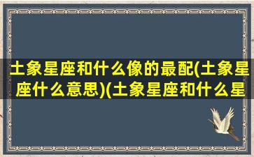 土象星座和什么像的最配(土象星座什么意思)(土象星座和什么星座相克)