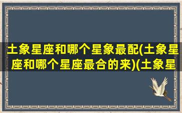 土象星座和哪个星象最配(土象星座和哪个星座最合的来)(土象星座和土象星座配吗)