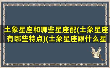 土象星座和哪些星座配(土象星座有哪些特点)(土象星座跟什么星座合适)