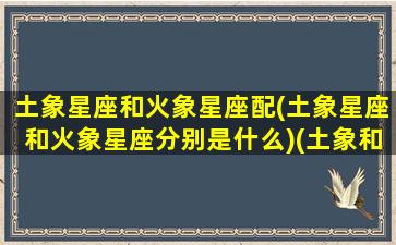 土象星座和火象星座配(土象星座和火象星座分别是什么)(土象和火象星座有哪些)