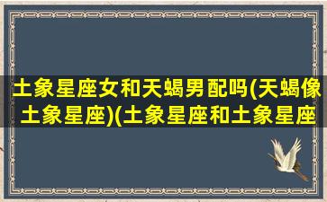 土象星座女和天蝎男配吗(天蝎像土象星座)(土象星座和土象星座恋爱)