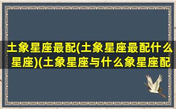 土象星座最配(土象星座最配什么星座)(土象星座与什么象星座配)