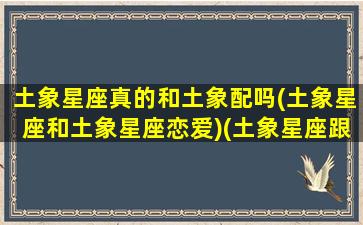 土象星座真的和土象配吗(土象星座和土象星座恋爱)(土象星座跟什么星座最配对)