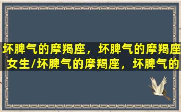 坏脾气的摩羯座，坏脾气的摩羯座女生/坏脾气的摩羯座，坏脾气的摩羯座女生-我的网站