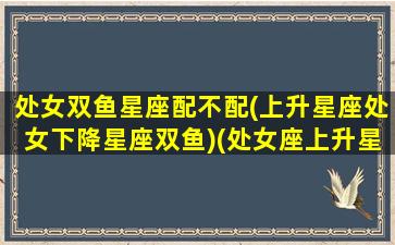 处女双鱼星座配不配(上升星座处女下降星座双鱼)(处女座上升星座是双鱼座的性格)