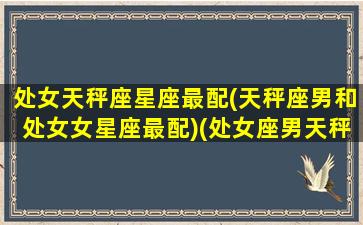 处女天秤座星座最配(天秤座男和处女女星座最配)(处女座男天秤座女谁能驾驮住谁)