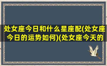 处女座今日和什么星座配(处女座今日的运势如何)(处女座今天的日子)