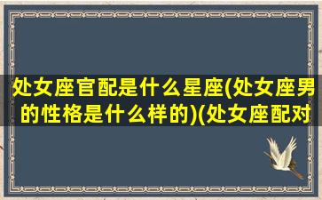 处女座官配是什么星座(处女座男的性格是什么样的)(处女座配对星座表)