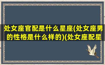 处女座官配是什么星座(处女座男的性格是什么样的)(处女座配星座配对)