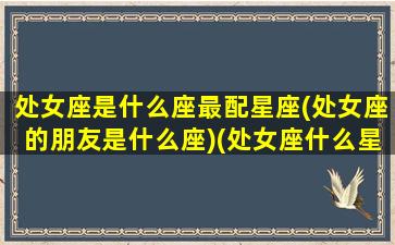 处女座是什么座最配星座(处女座的朋友是什么座)(处女座什么星座最般配)