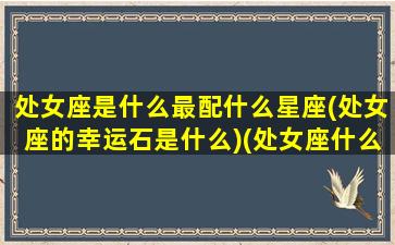 处女座是什么最配什么星座(处女座的幸运石是什么)(处女座什么座最配对指数)