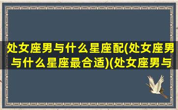 处女座男与什么星座配(处女座男与什么星座最合适)(处女座男与哪个星座最相配)