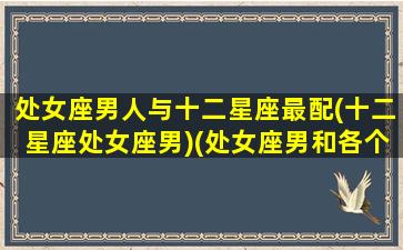 处女座男人与十二星座最配(十二星座处女座男)(处女座男和各个星座匹配值)