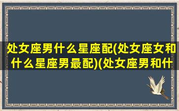 处女座男什么星座配(处女座女和什么星座男最配)(处女座男和什么星座女般配)