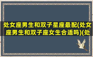 处女座男生和双子星座最配(处女座男生和双子座女生合适吗)(处女座男生跟双子座女生合适吗)