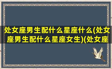 处女座男生配什么星座什么(处女座男生配什么星座女生)(处女座男生配什么星座最好)