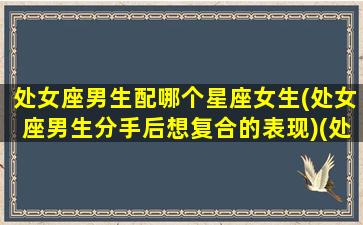 处女座男生配哪个星座女生(处女座男生分手后想复合的表现)(处女座男生配什么星座女)