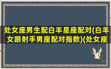 处女座男生配白羊星座配对(白羊女跟射手男座配对指数)(处女座男和白羊座最配对指数)