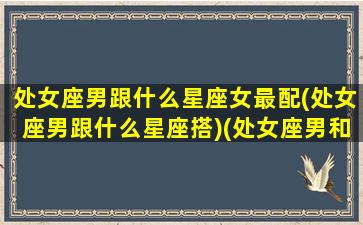 处女座男跟什么星座女最配(处女座男跟什么星座搭)(处女座男和什么星座搭配)