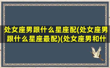 处女座男跟什么星座配(处女座男跟什么星座最配)(处女座男和什么星座搭配)