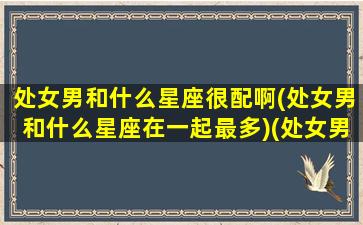 处女男和什么星座很配啊(处女男和什么星座在一起最多)(处女男和什么星座相配)