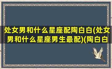 处女男和什么星座配陶白白(处女男和什么星座男生最配)(陶白白分析处女座男)