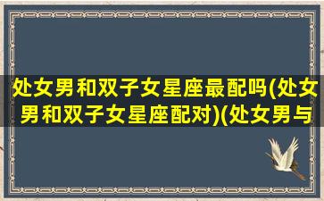 处女男和双子女星座最配吗(处女男和双子女星座配对)(处女男与双子座女相配吗)