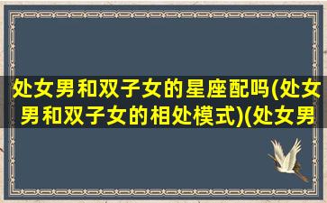 处女男和双子女的星座配吗(处女男和双子女的相处模式)(处女男和双子女座配对指数)