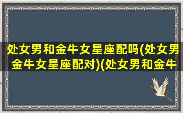 处女男和金牛女星座配吗(处女男金牛女星座配对)(处女男和金牛座女相配吗)