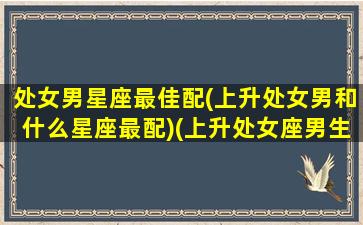 处女男星座最佳配(上升处女男和什么星座最配)(上升处女座男生爱情)