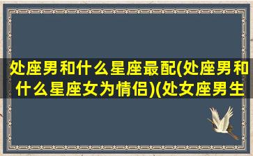 处座男和什么星座最配(处座男和什么星座女为情侣)(处女座男生和什么星座男生最配对)