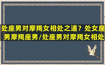 处座男对摩羯女相处之道？处女座男摩羯座男/处座男对摩羯女相处之道？处女座男摩羯座男-我的网站