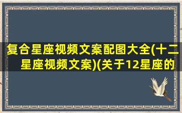 复合星座视频文案配图大全(十二星座视频文案)(关于12星座的视频有哪些)