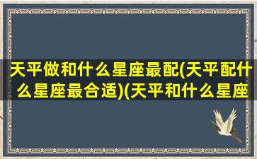 天平做和什么星座最配(天平配什么星座最合适)(天平和什么星座相克)