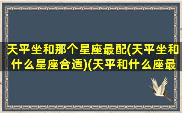 天平坐和那个星座最配(天平坐和什么星座合适)(天平和什么座最般配)