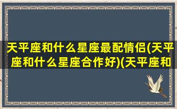 天平座和什么星座最配情侣(天平座和什么星座合作好)(天平座和哪个星座在一起比较好)