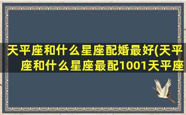 天平座和什么星座配婚最好(天平座和什么星座最配1001天平座和什么星座配)