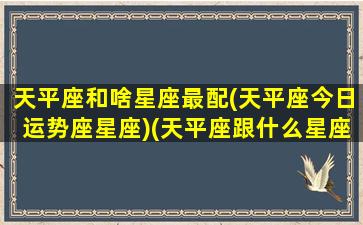 天平座和啥星座最配(天平座今日运势座星座)(天平座跟什么星座最配对)