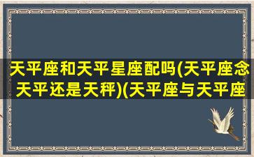 天平座和天平星座配吗(天平座念天平还是天秤)(天平座与天平座配对)