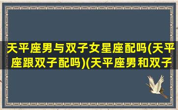 天平座男与双子女星座配吗(天平座跟双子配吗)(天平座男和双子座女)