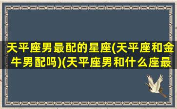 天平座男最配的星座(天平座和金牛男配吗)(天平座男和什么座最配对)