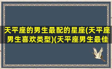 天平座的男生最配的星座(天平座男生喜欢类型)(天平座男生最佳配对)