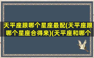 天平座跟哪个星座最配(天平座跟哪个星座合得来)(天平座和哪个星座在一起比较好)