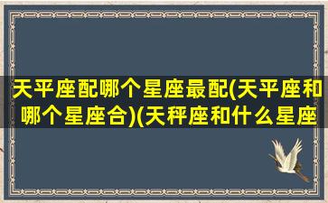 天平座配哪个星座最配(天平座和哪个星座合)(天秤座和什么星座配婚最好)