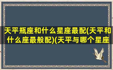 天平瓶座和什么星座最配(天平和什么座最般配)(天平与哪个星座最配)