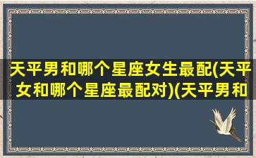 天平男和哪个星座女生最配(天平女和哪个星座最配对)(天平男和天平女真的很有默契)