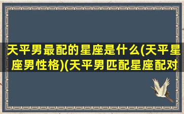 天平男最配的星座是什么(天平星座男性格)(天平男匹配星座配对)