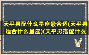 天平男配什么星座最合适(天平男适合什么星座)(天平男搭配什么星座)