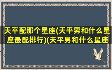 天平配那个星座(天平男和什么星座最配排行)(天平男和什么星座最配1001天平座和什么星座最配)